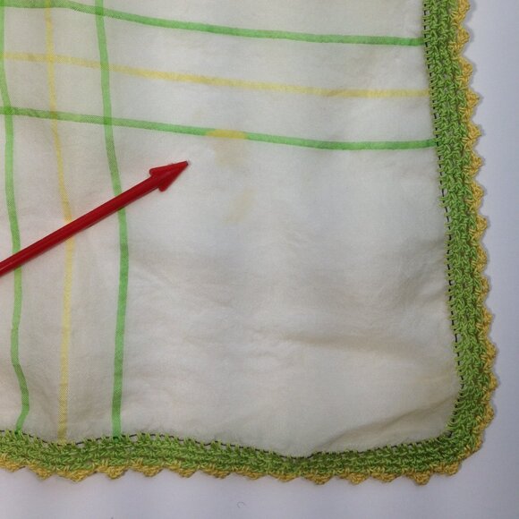 Lot 5 Vintage Handkerchiefs from the 50's handmade borders - Picture 3 of 13